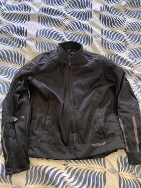 FLY Black Men's Textile /Mesh Motorcycle Jacket